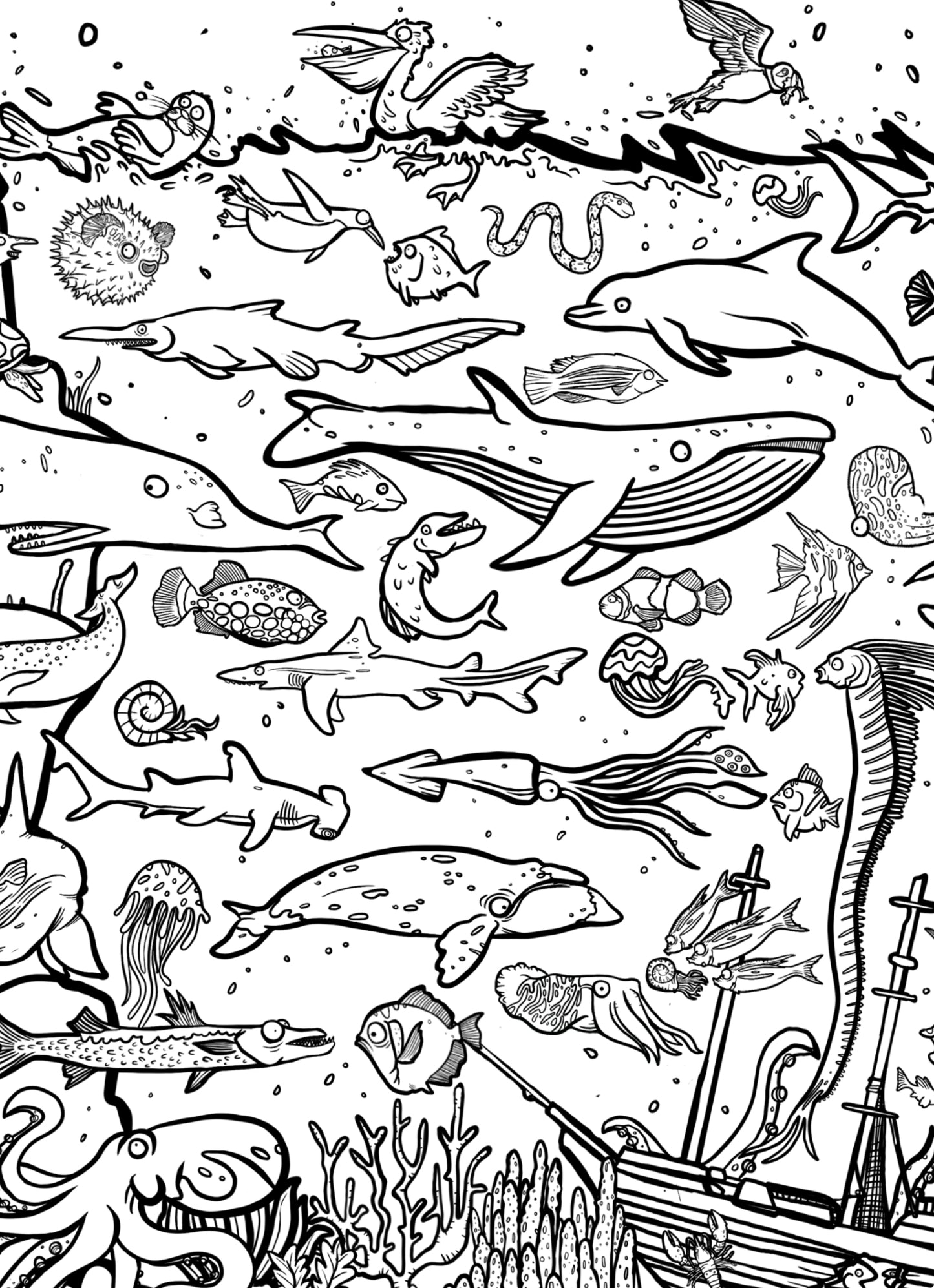 Ocean! Giant Colouring Poster - Free UK Postage