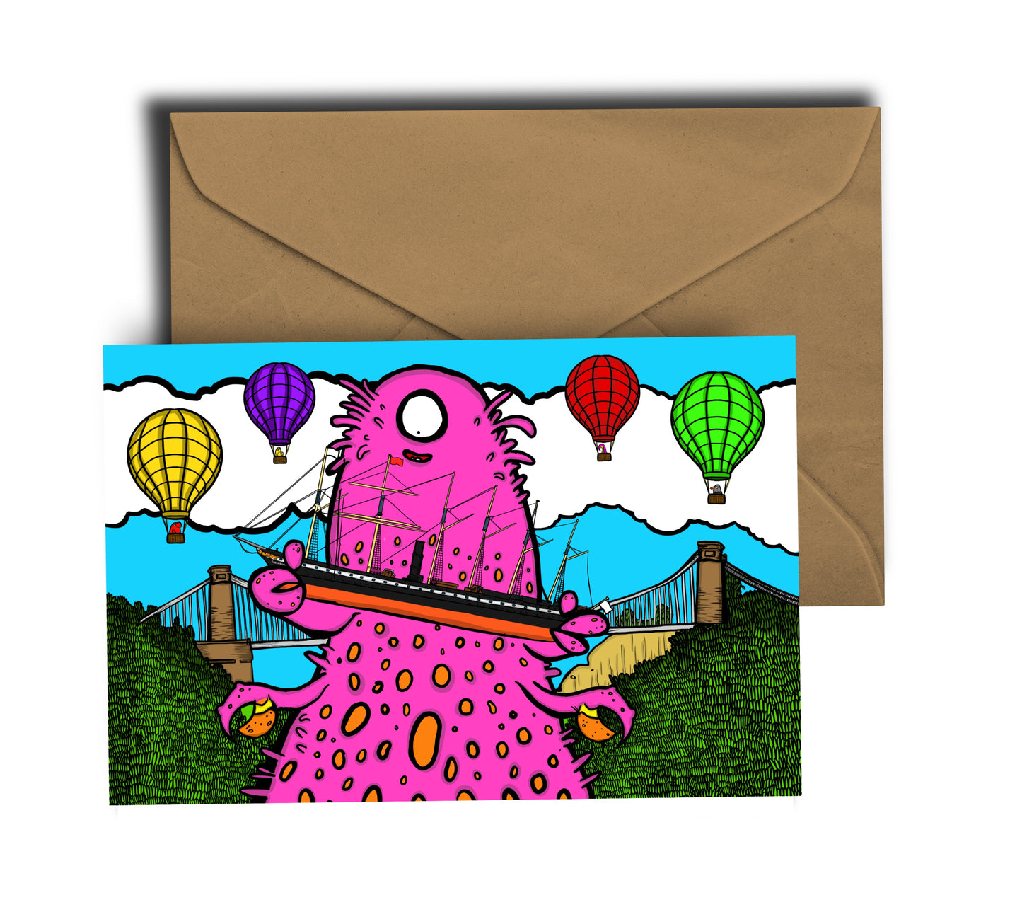 Monster Toy - Bristol Landmark - Greeting Card - Free UK Postage