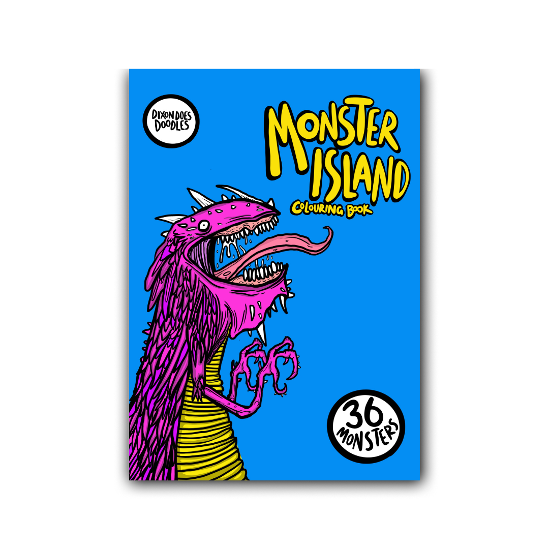 Monster Island Colouring Book - A5 - Perfect for rucksack or Stocking