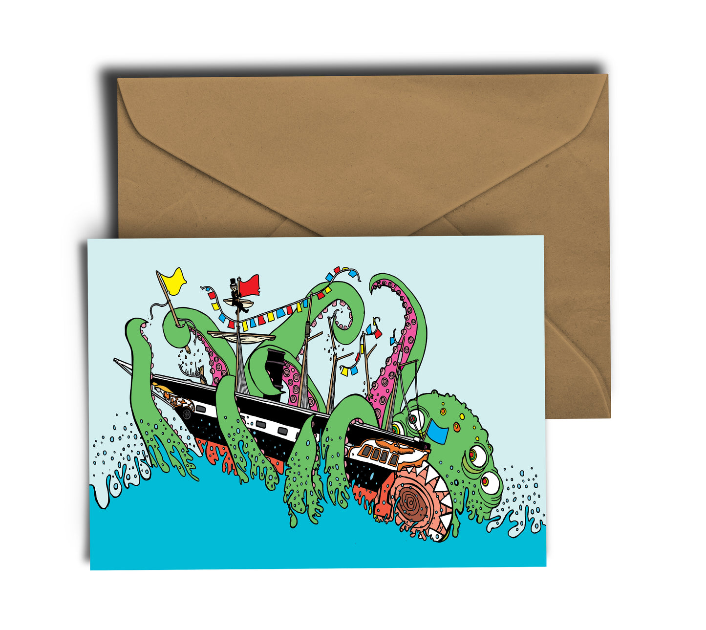 Monster Vs SS Great Britain Card - Bristol Landmark - Greeting Card - Free UK Postage