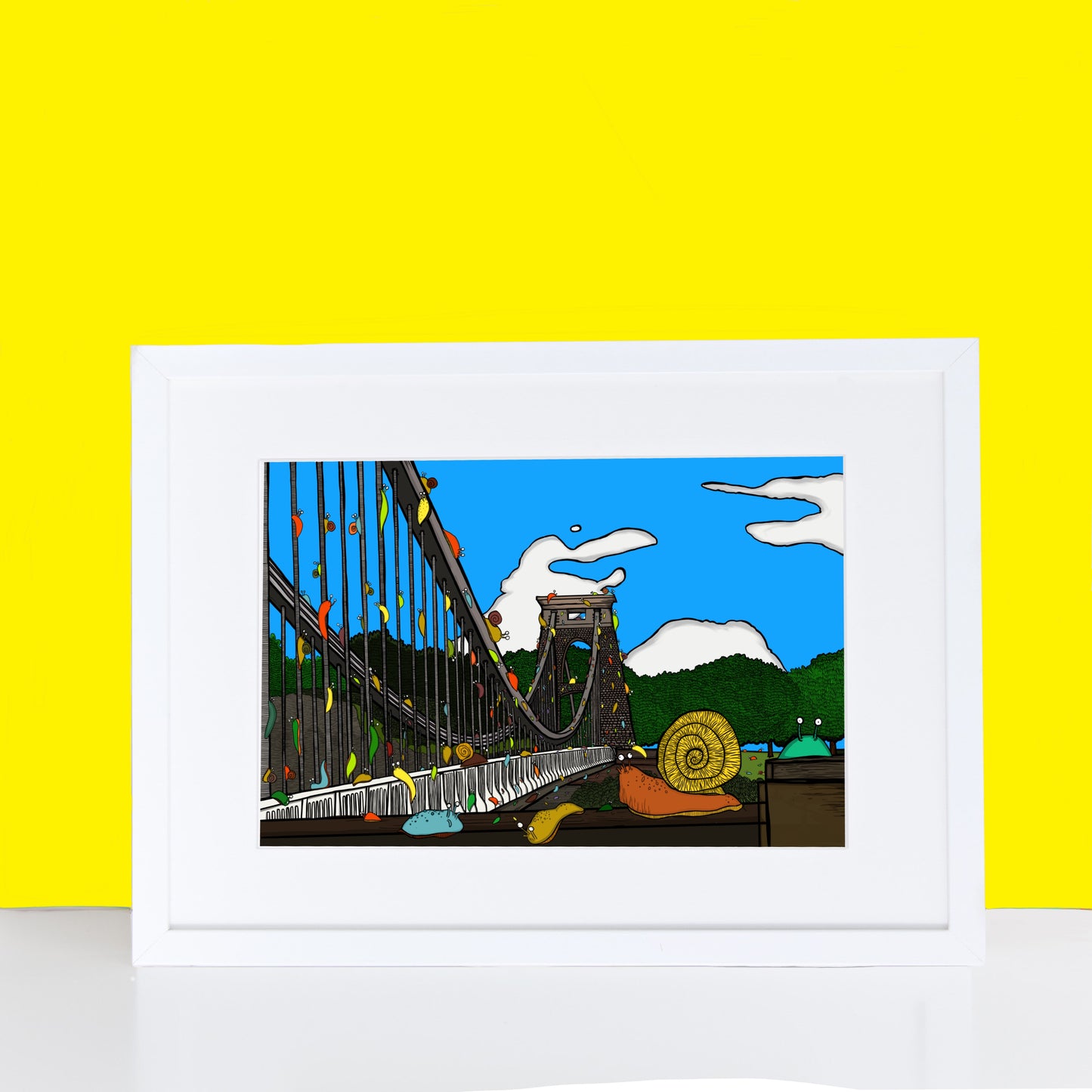 Slugs and Snails Vs Clifton Suspension Bridge Print