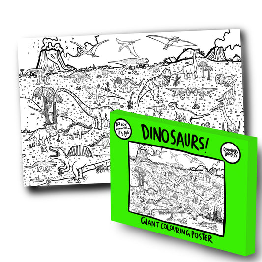 Dinosaurs! Giant Colouring Poster FREE UK postage