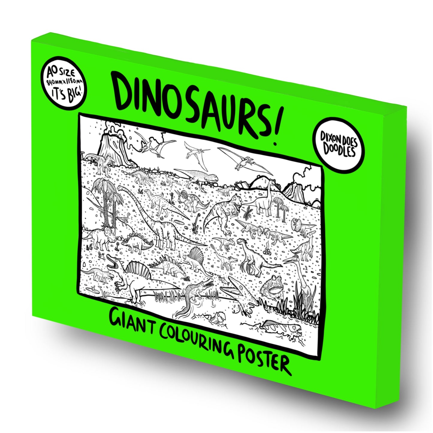 Dinosaurs! Giant Colouring Poster FREE UK postage