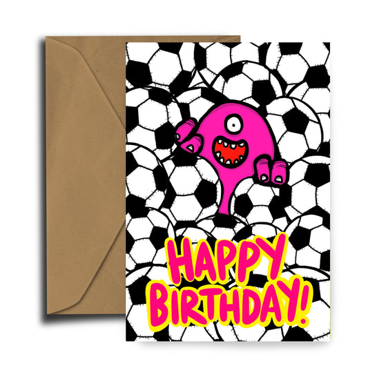 Balls! Football Monster - Birthday Card