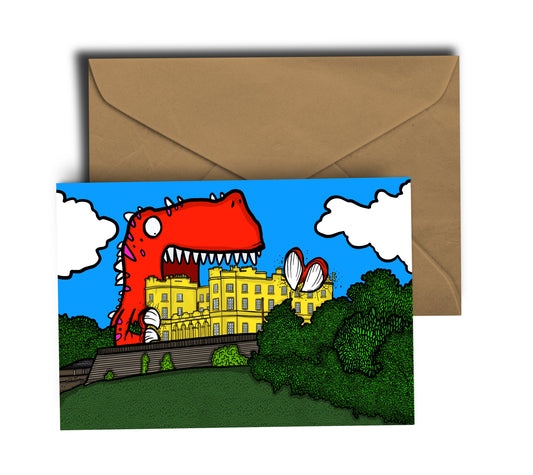 Dinosaur Vs Dower House - Bristol - Greeting Card
