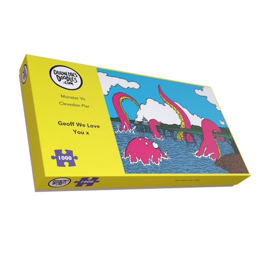 Personalised Jigsaw - Monster Vs Clevedon Pier Jigsaw - Pop a message on the box!