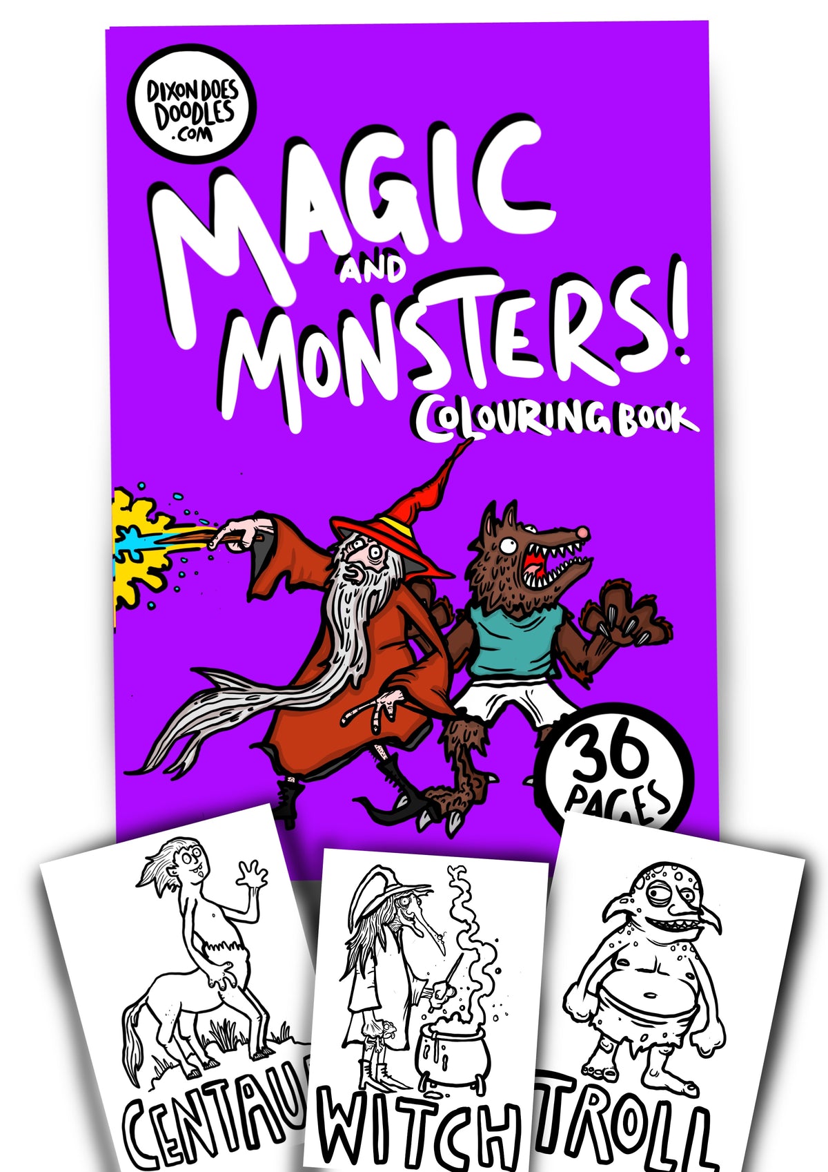 Magic and Monsters! Colouring Book - 36 pages of mega magic Halloween SHIPPING 30/09