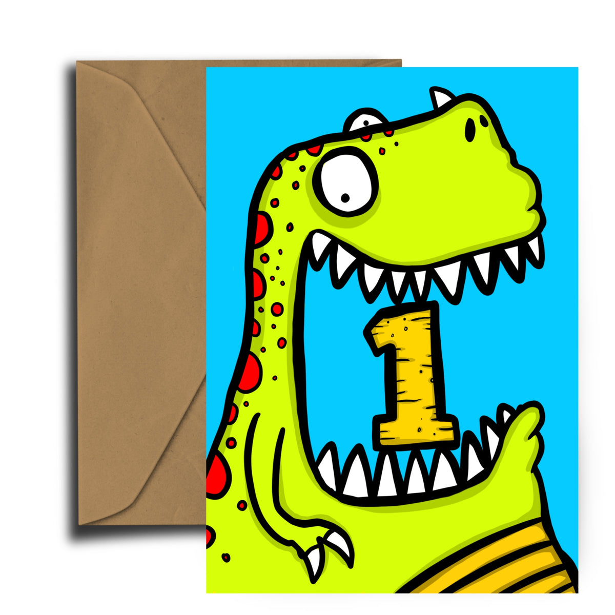 Dinosaur Number Birthday Card - ONE