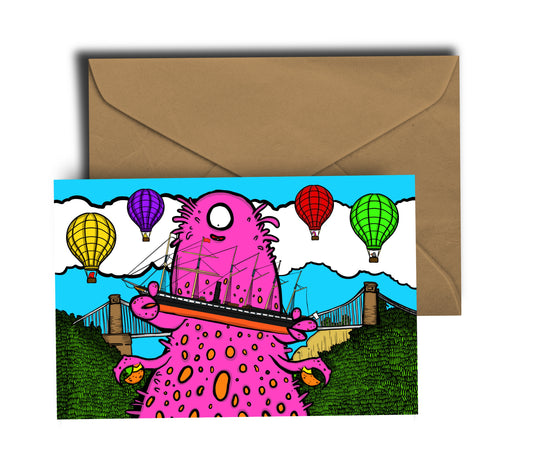 Monster Toy - Bristol Landmark - Greeting Card - Free UK Postage