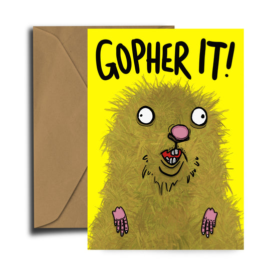 Gopher It! Go For It! - Good Luck Card