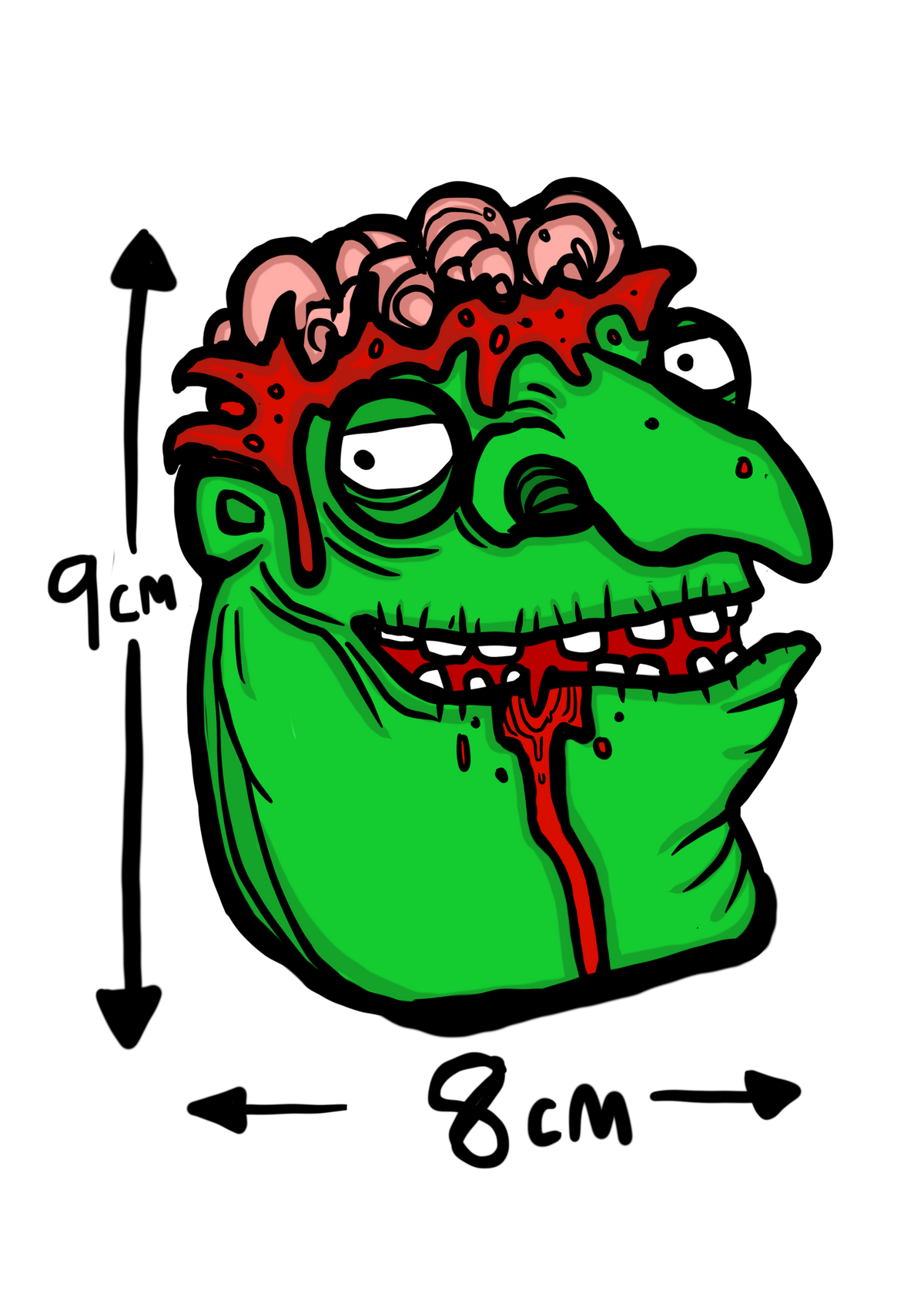 Zombie Head Sticker - Vinyl Sticker