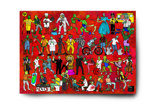 Zombies! Doing Stuff! Print