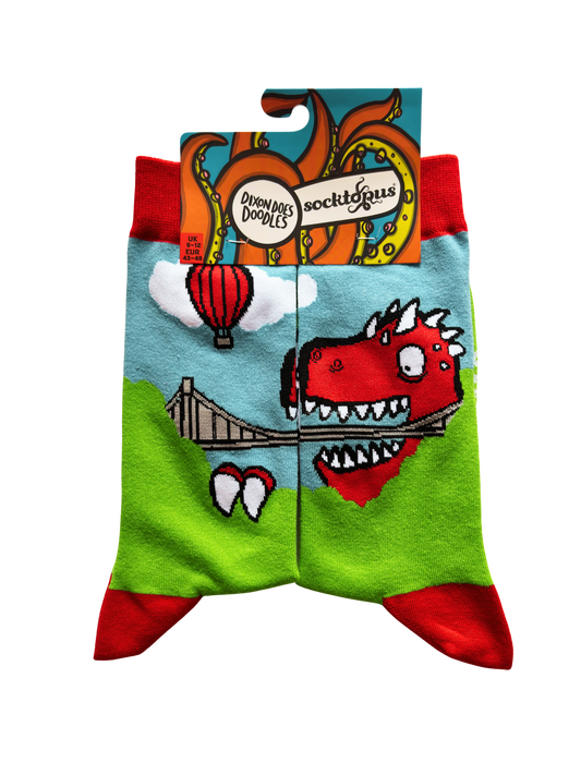 Socks - Dinosaur Vs Clifton Suspension Bridge