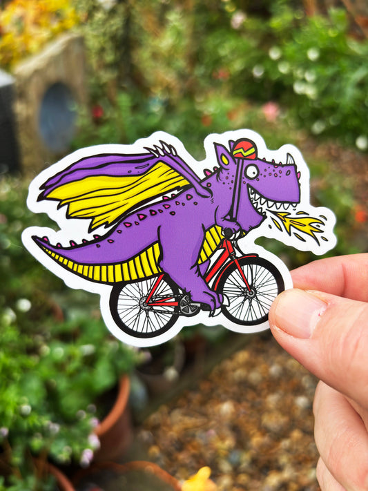 Dragon On A Bike Vinyl Sticker