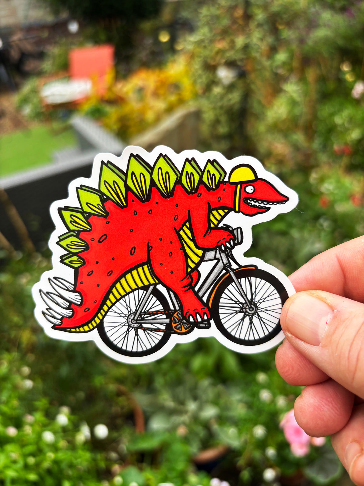 T-Rex On A Bike Vinyl Sticker