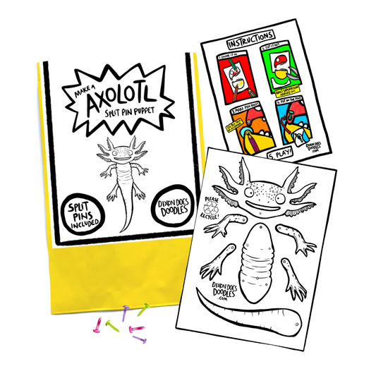 Axolotl Split Pin Puppet Craft Pack