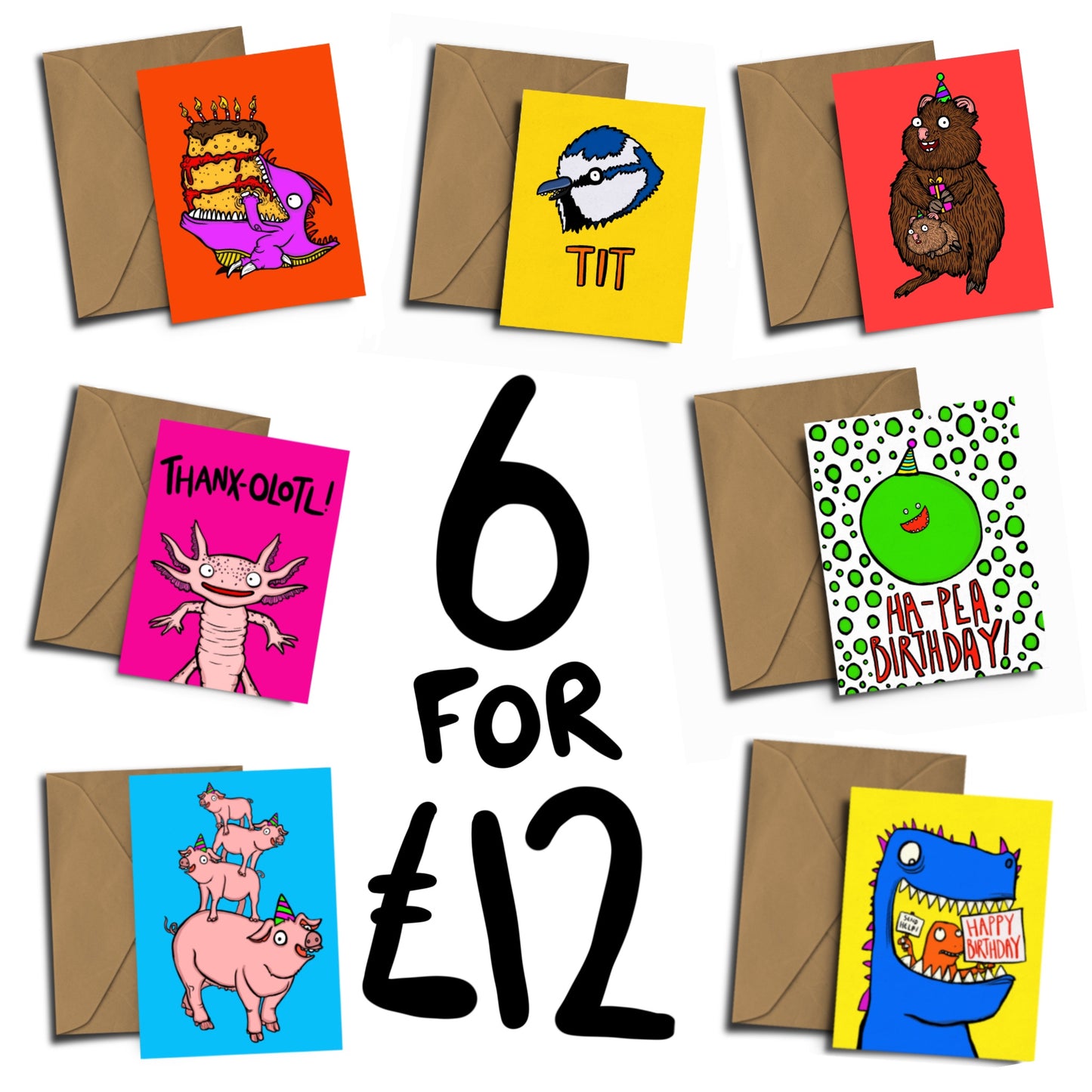 6 Cards for £12