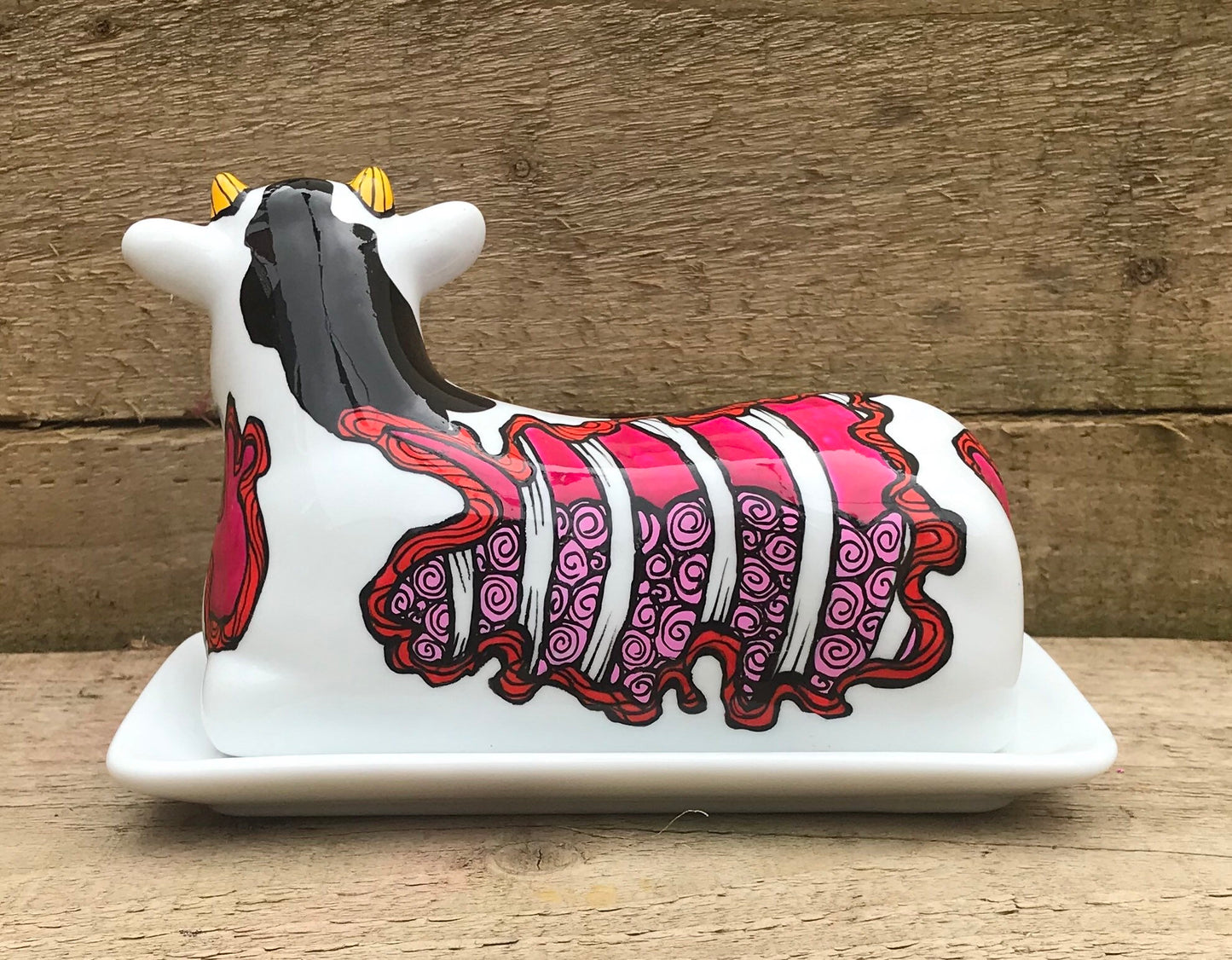 Zombie Cow Butter Dish - HandPainted Butter Dish