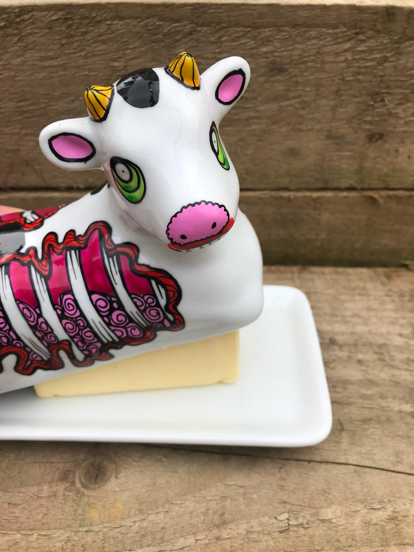 Zombie Cow Butter Dish - HandPainted Butter Dish