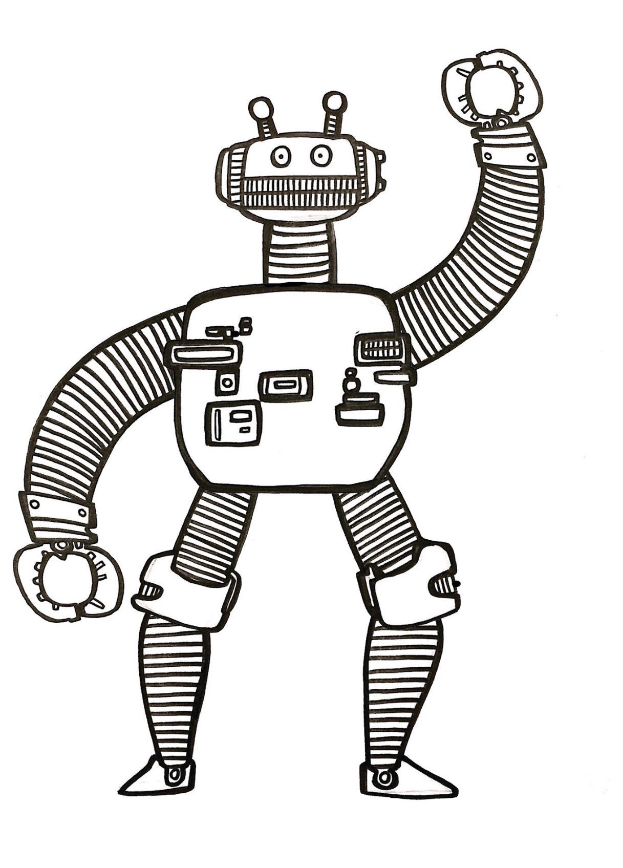 Robot Split Pin Puppet Craft Pack