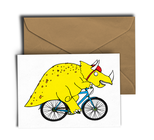 Triceratops Riding A Bike!